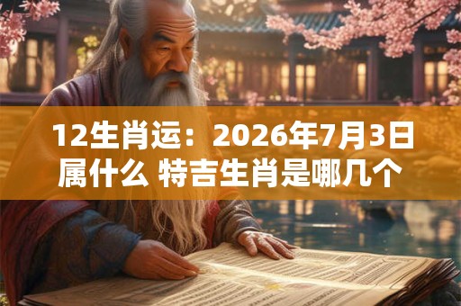 12生肖运:2026年7月3日属什么 特吉生肖是哪几个 12生肖运:2026年7月3日属什么 特吉生肖是哪几个