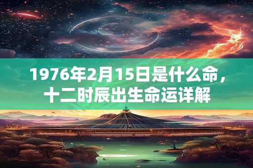 1976年2月15日是什么命，十二时辰出生命运详解
