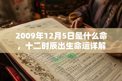 2009年12月5日是什么命，十二时辰出生命运详解