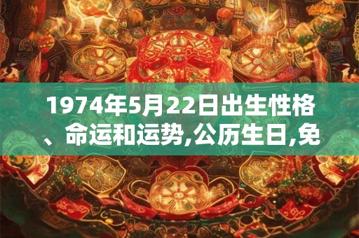 1974年5月22日出生性格、命运和运势,公历生日,免费算命 1974年5月22日出生性格、命运和运势,公历生日,免费算命
