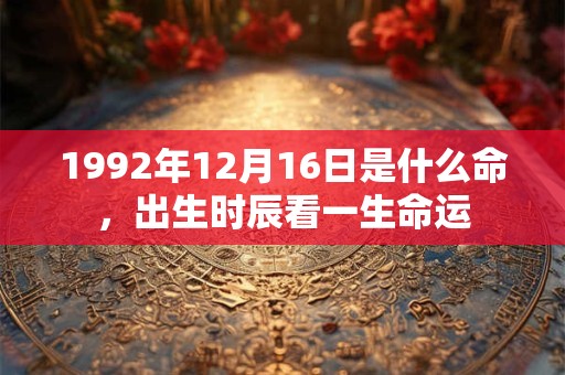 1992年12月16日是什么命,出生时辰看一生命运 1992年12月16日是什么命,出生时辰看一生命运