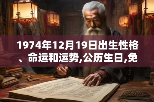 1974年12月19日出生性格、命运和运势,公历生日,免费算命 1974年12月19日出生性格、命运和运势,公历生日,免费算命