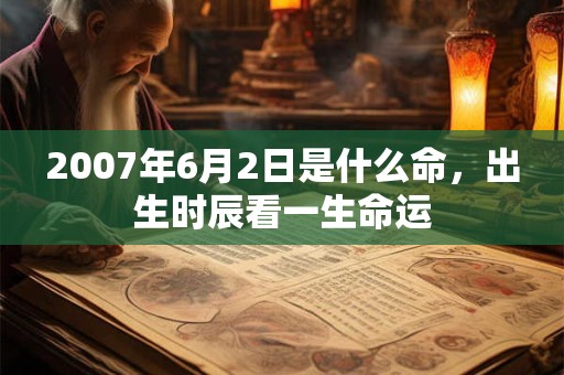2007年6月2日是什么命,出生时辰看一生命运 2007年6月2日是什么命,出生时辰看一生命运