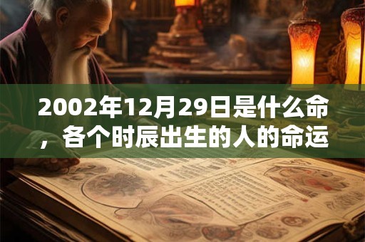 2002年12月29日是什么命,各个时辰出生的人的命运 2002年12月29日是什么命,各个时辰出生的人的命运