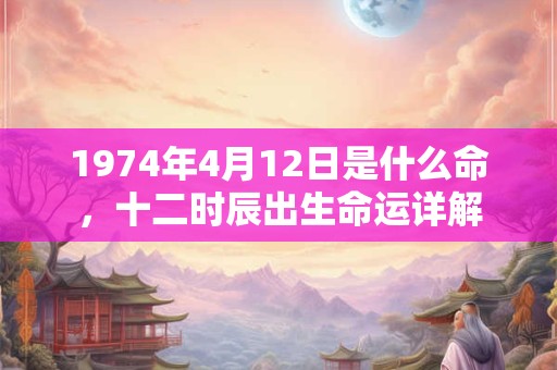 1974年4月12日是什么命,十二时辰出生命运详解 1974年4月12日是什么命,十二时辰出生命运详解