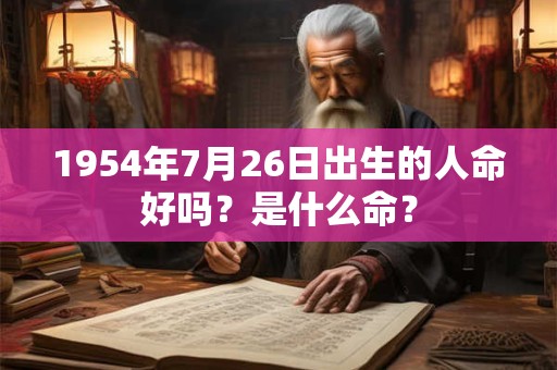1954年7月26日出生的人命好吗？是什么命？