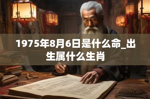 1975年8月6日是什么命_出生属什么生肖