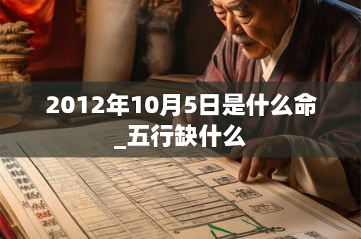 2012年10月5日是什么命_五行缺什么