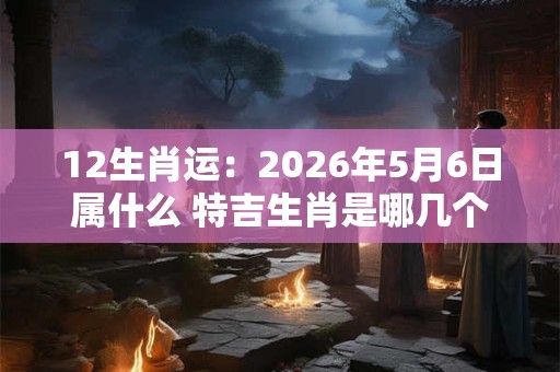12生肖运：2026年5月6日属什么 特吉生肖是哪几个