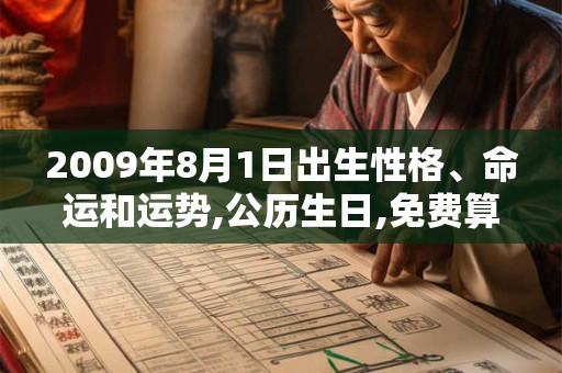 2009年8月1日出生性格、命运和运势,公历生日,免费算命