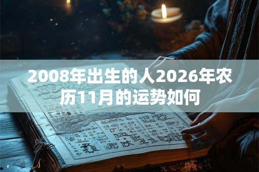 2008年出生的人2026年农历11月的运势如何