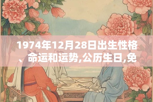 1974年12月28日出生性格、命运和运势,公历生日,免费算命