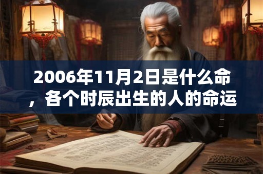 2006年11月2日是什么命，各个时辰出生的人的命运