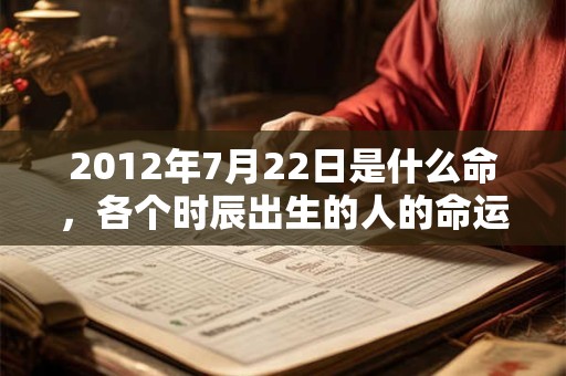 2012年7月22日是什么命，各个时辰出生的人的命运