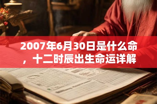 2007年6月30日是什么命,十二时辰出生命运详解 2007年6月30日是什么命,十二时辰出生命运详解