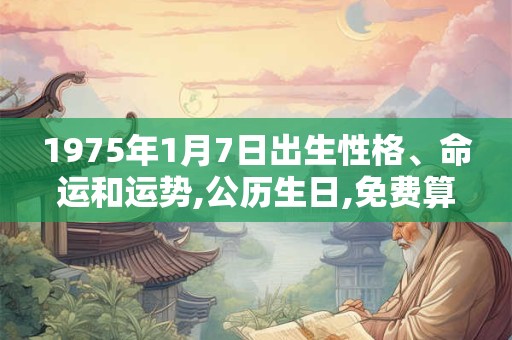 1975年1月7日出生性格、命运和运势,公历生日,免费算命 1975年1月7日出生性格、命运和运势,公历生日,免费算命