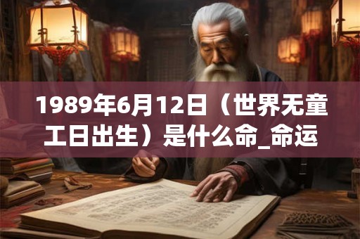 1989年6月12日(世界无童工日出生)是什么命_命运如何 1989年6月12日(世界无童工日出生)是什么命_命运如何