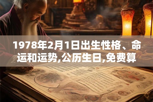 1978年2月1日出生性格、命运和运势,公历生日,免费算命 1978年2月1日出生性格、命运和运势,公历生日,免费算命