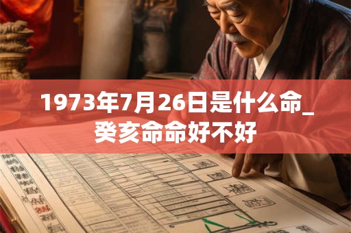 1973年7月26日是什么命_癸亥命命好不好