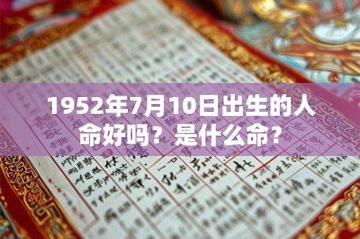 1952年7月10日出生的人命好吗？是什么命？