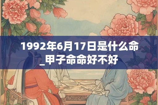 1992年6月17日是什么命_甲子命命好不好