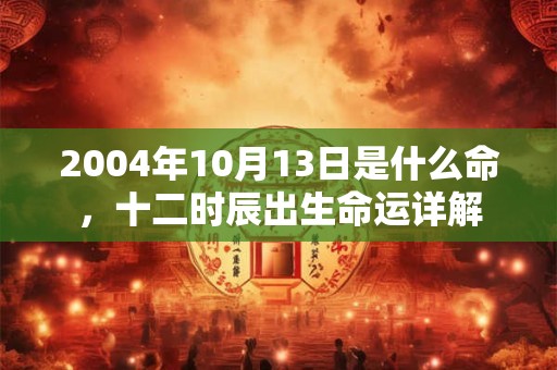 2004年10月13日是什么命,十二时辰出生命运详解 2004年10月13日是什么命,十二时辰出生命运详解