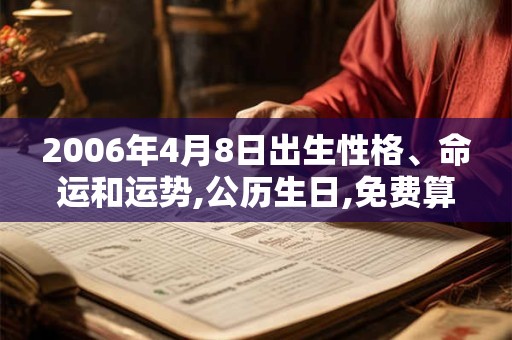 2006年4月8日出生性格、命运和运势,公历生日,免费算命