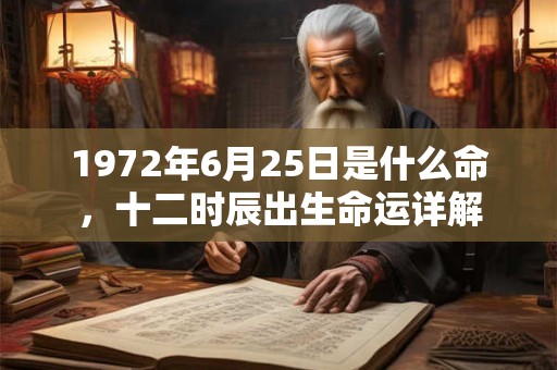 1972年6月25日是什么命，十二时辰出生命运详解