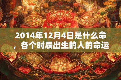 2014年12月4日是什么命，各个时辰出生的人的命运