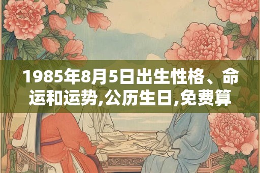 1985年8月5日出生性格、命运和运势,公历生日,免费算命