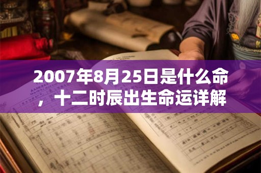 2007年8月25日是什么命，十二时辰出生命运详解