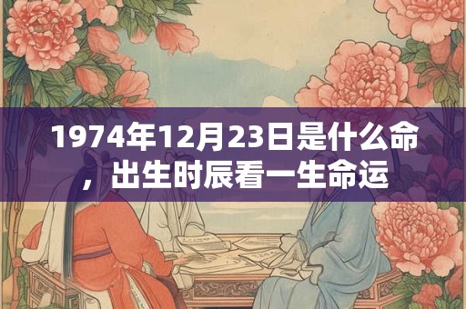 1974年12月23日是什么命，出生时辰看一生命运