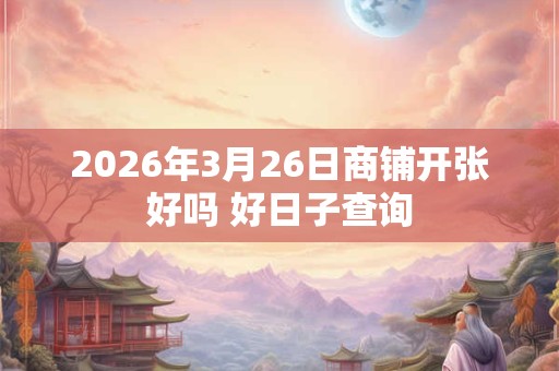 2026年3月26日商铺开张好吗 好日子查询