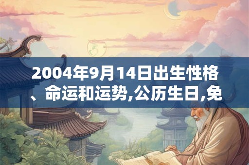 2004年9月14日出生性格、命运和运势,公历生日,免费算命