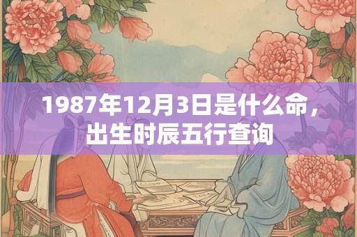 1987年12月3日是什么命,出生时辰五行查询 1987年12月3日是什么命,出生时辰五行查询