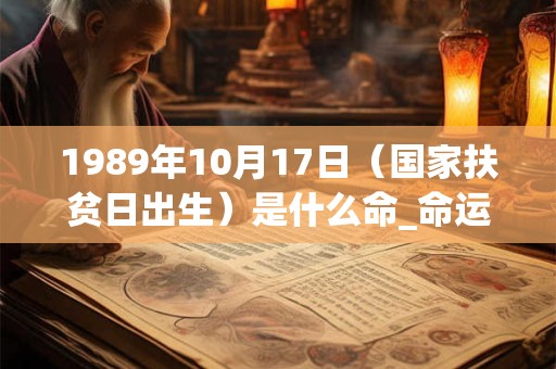 1989年10月17日（国家扶贫日出生）是什么命_命运如何
