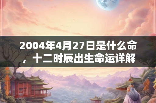 2004年4月27日是什么命，十二时辰出生命运详解