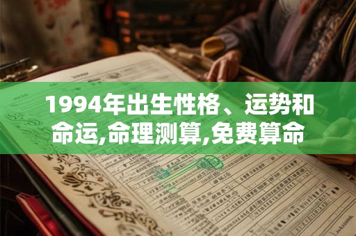 1994年出生性格、运势和命运,命理测算,免费算命