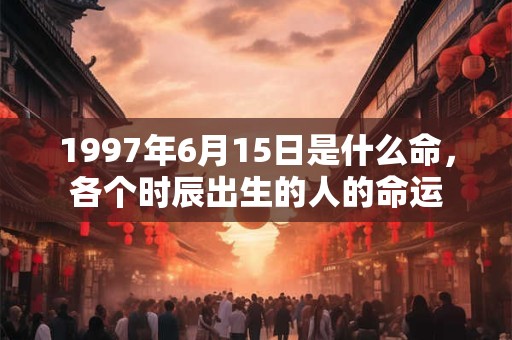 1997年6月15日是什么命，各个时辰出生的人的命运