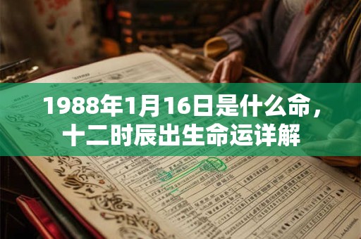 1988年1月16日是什么命，十二时辰出生命运详解