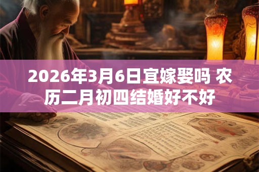 2026年3月6日宜嫁娶吗 农历二月初四结婚好不好 2026年3月6日宜嫁娶吗 农历二月初四结婚好不好