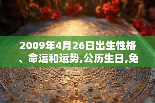 2009年4月26日出生性格、命运和运势,公历生日,免费算命 2009年4月26日出生性格、命运和运势,公历生日,免费算命