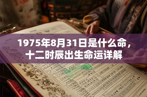 1975年8月31日是什么命，十二时辰出生命运详解