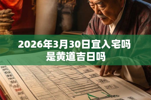 2026年3月30日宜入宅吗 是黄道吉日吗