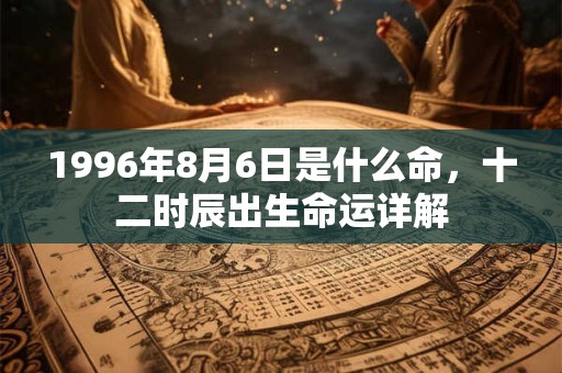 1996年8月6日是什么命，十二时辰出生命运详解