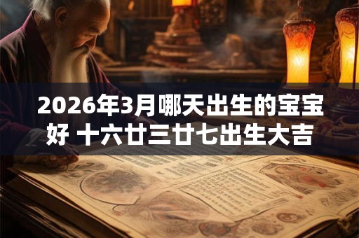 2026年3月哪天出生的宝宝好 十六廿三廿七出生大吉大利