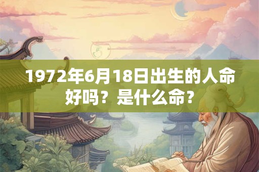 1972年6月18日出生的人命好吗?是什么命? 1972年6月18日出生的人命好吗?是什么命?