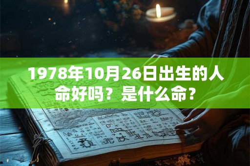 1978年10月26日出生的人命好吗?是什么命? 1978年10月26日出生的人命好吗?是什么命?