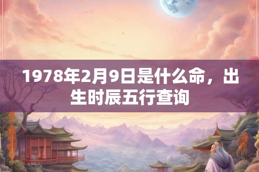1978年2月9日是什么命，出生时辰五行查询