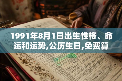 1991年8月1日出生性格、命运和运势,公历生日,免费算命
